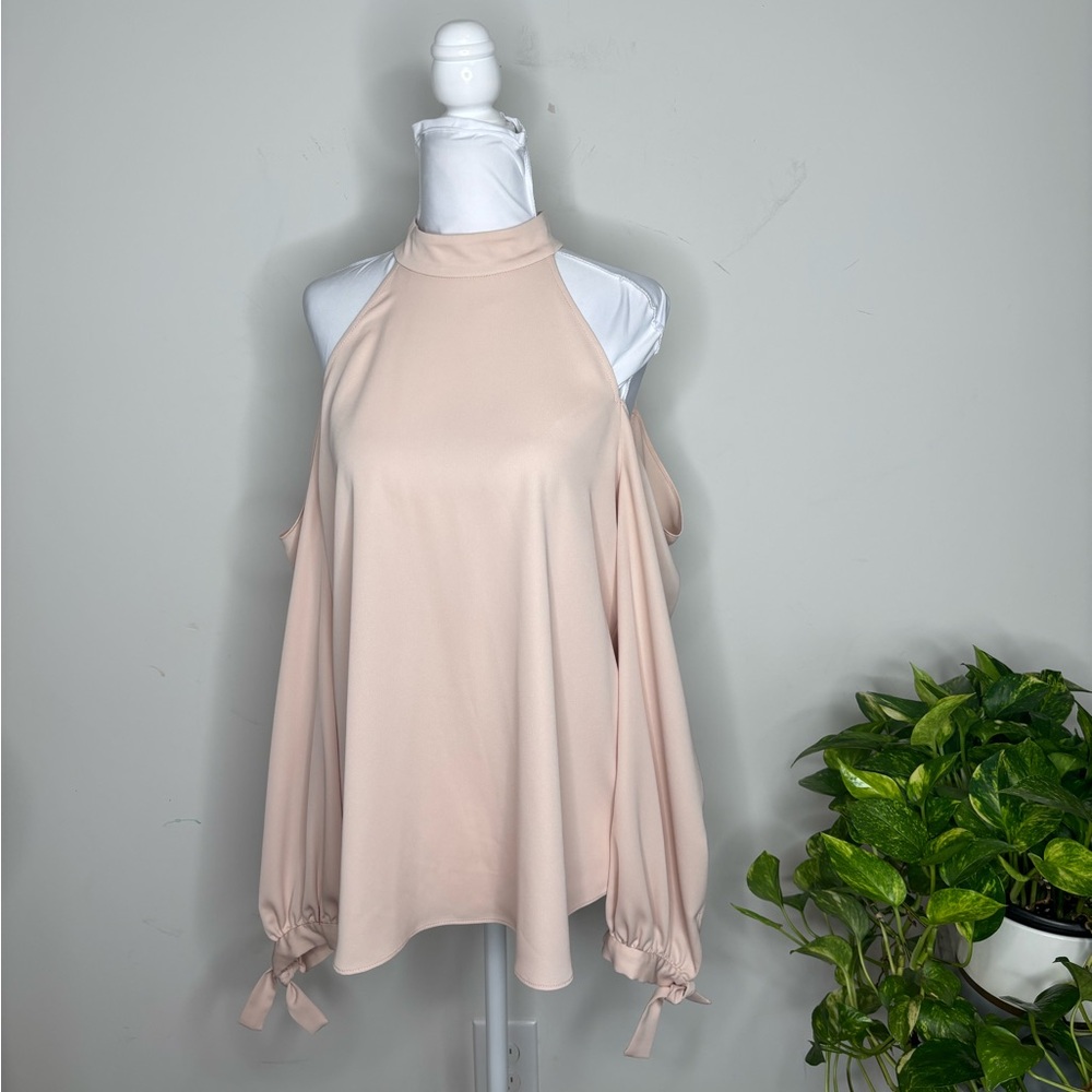 BN8 Rachel Roy Blush‎ Pink Cold Shoulder Blouse Women 6 Party Cocktail Top